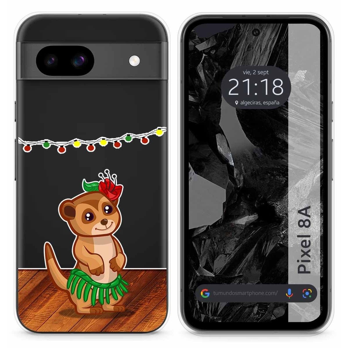 Funda Silicona Transparente para Google Pixel 8a 5G diseño Suricata Dibujos