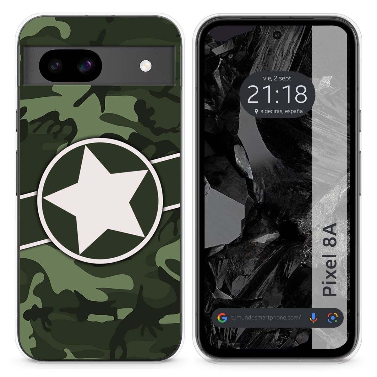 Funda Silicona para Google Pixel 8a 5G diseño Camuflaje 01 Dibujos