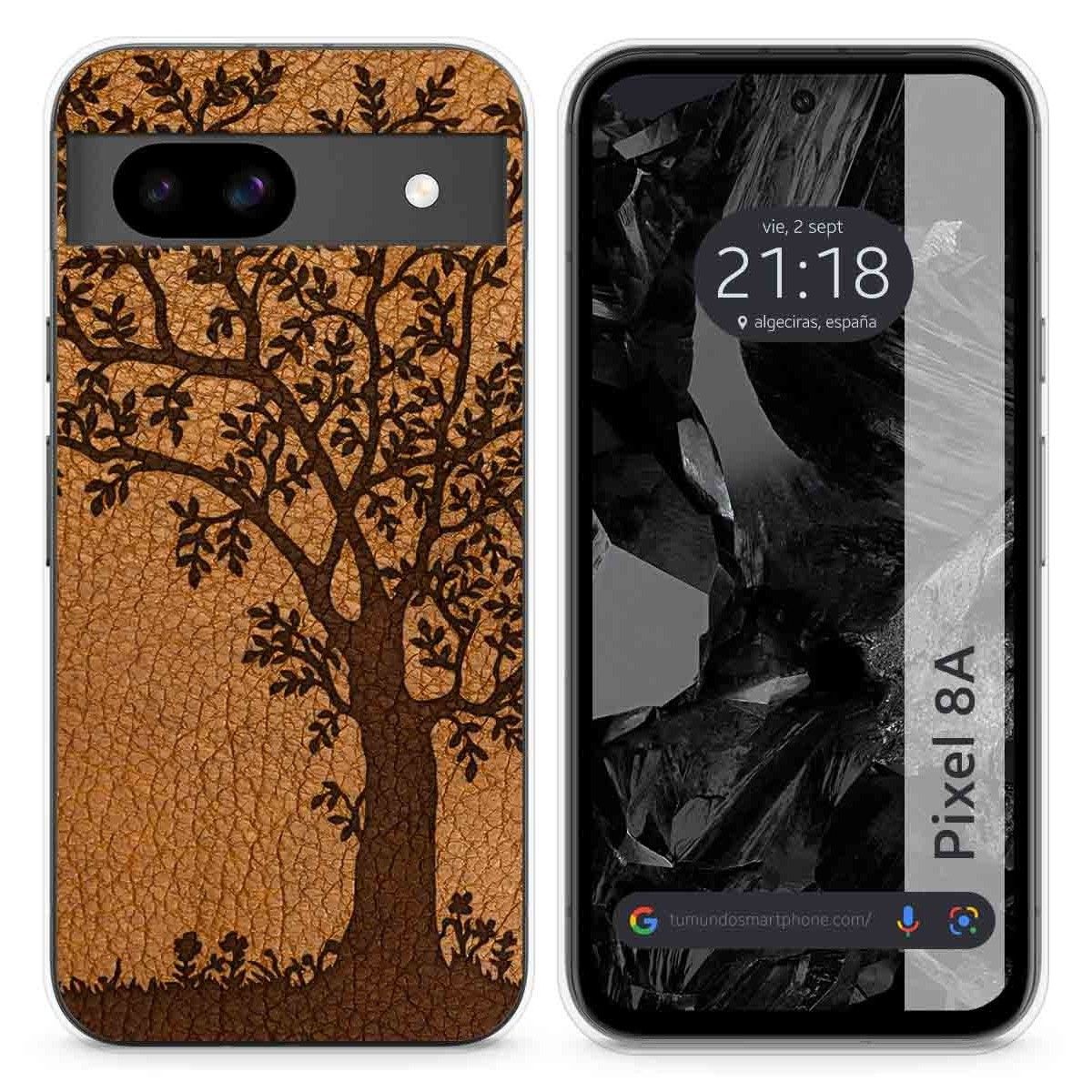 Funda Silicona para Google Pixel 8a 5G diseño Cuero 03 Dibujos