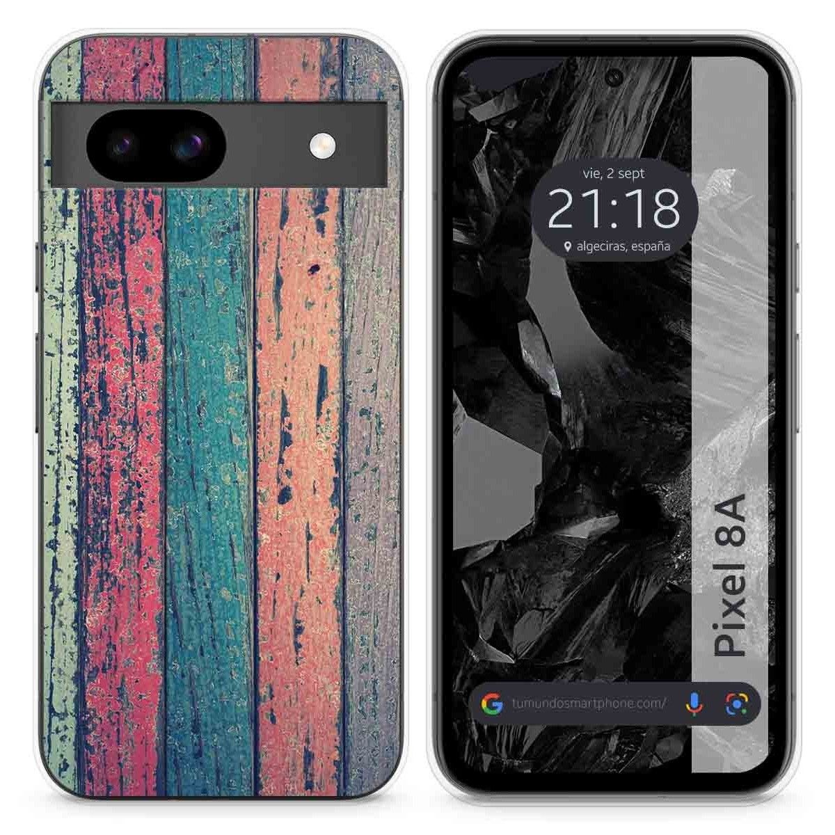 Funda Silicona para Google Pixel 8a 5G diseño Madera 10 Dibujos