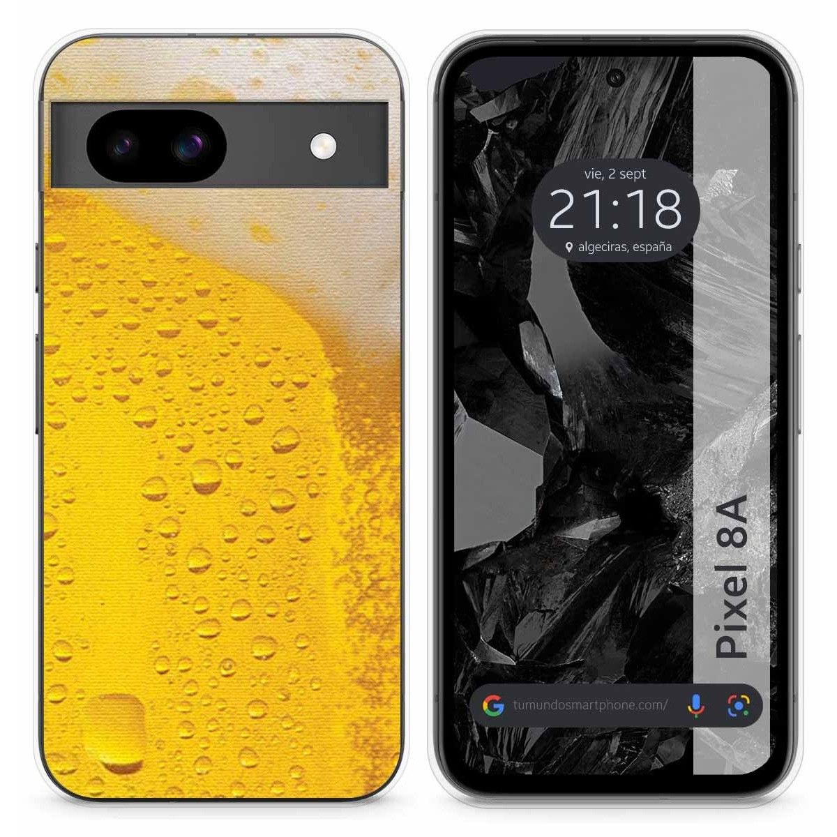 Funda Silicona para Google Pixel 8a 5G diseño Cerveza Dibujos