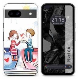 Funda Silicona para Google Pixel 8a 5G diseño Café Dibujos