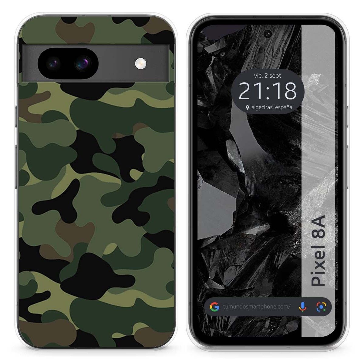 Funda Silicona para Google Pixel 8a 5G diseño Camuflaje Dibujos