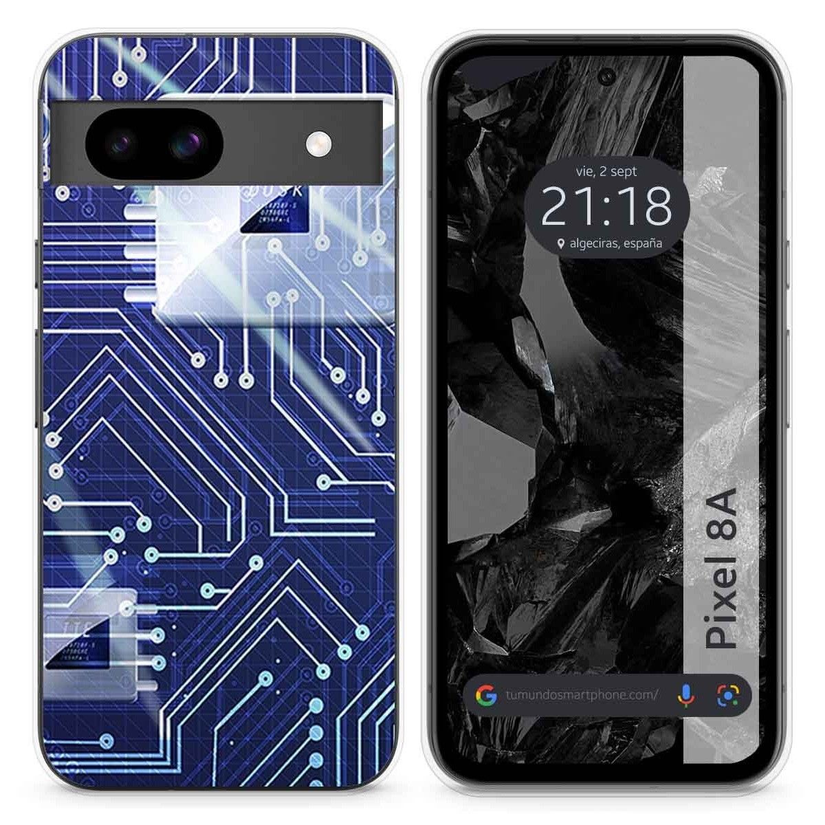 Funda Silicona para Google Pixel 8a 5G diseño Circuito Dibujos