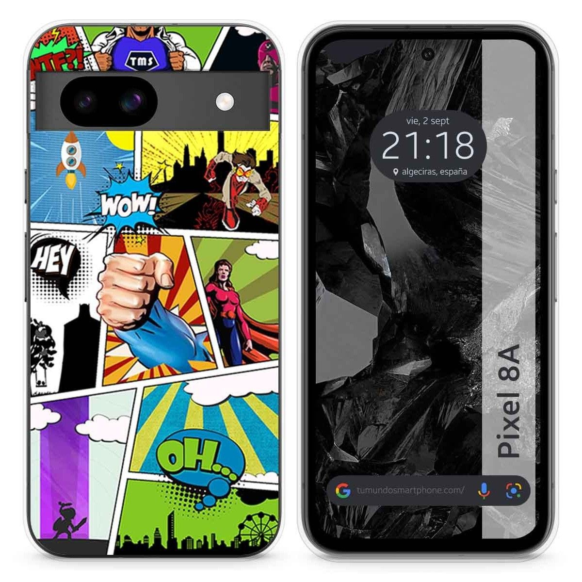 Funda Silicona para Google Pixel 8a 5G diseño Comic Dibujos