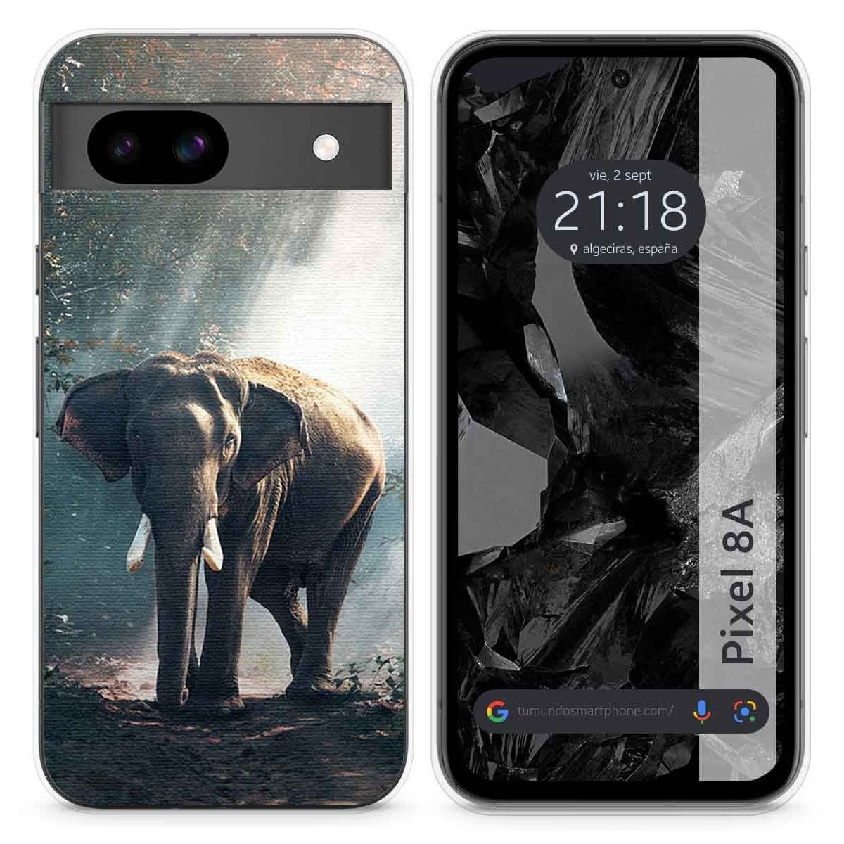 Funda Silicona para Google Pixel 8a 5G diseño Elefante Dibujos