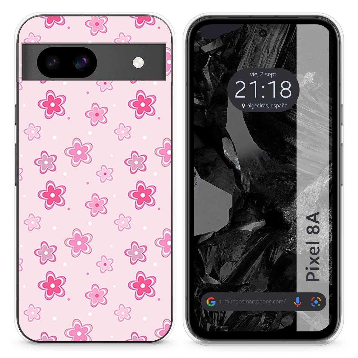Funda Silicona para Google Pixel 8a 5G diseño Flores Dibujos