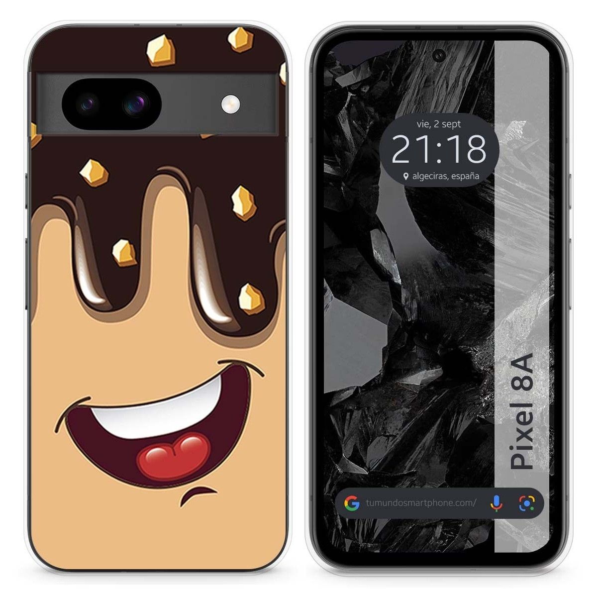 Funda Silicona para Google Pixel 8a 5G diseño Helado Chocolate Dibujos