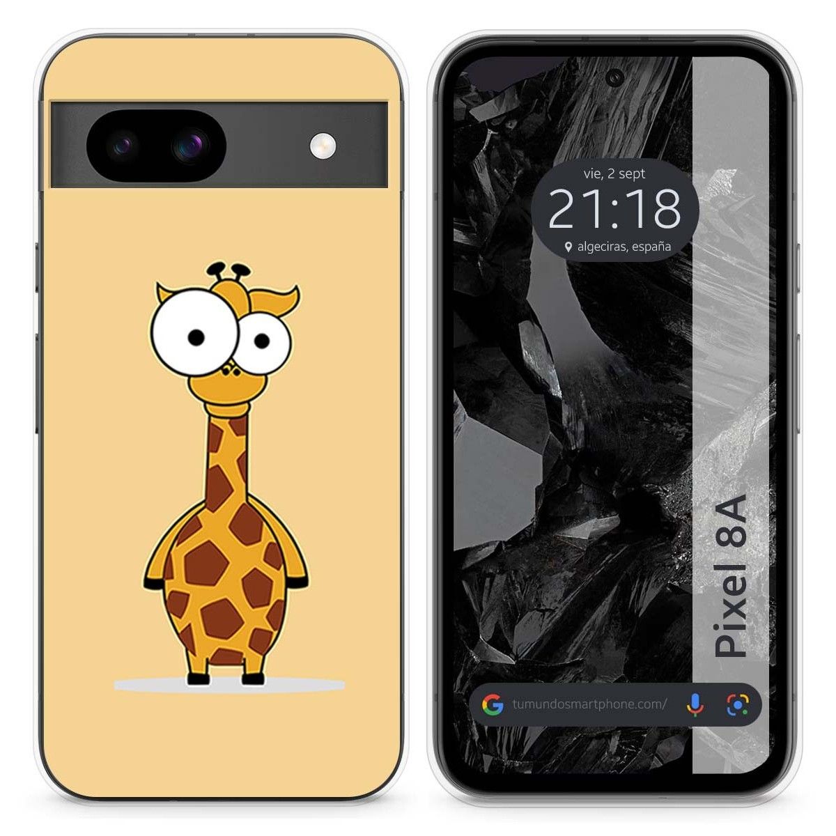 Funda Silicona para Google Pixel 8a 5G diseño Jirafa Dibujos
