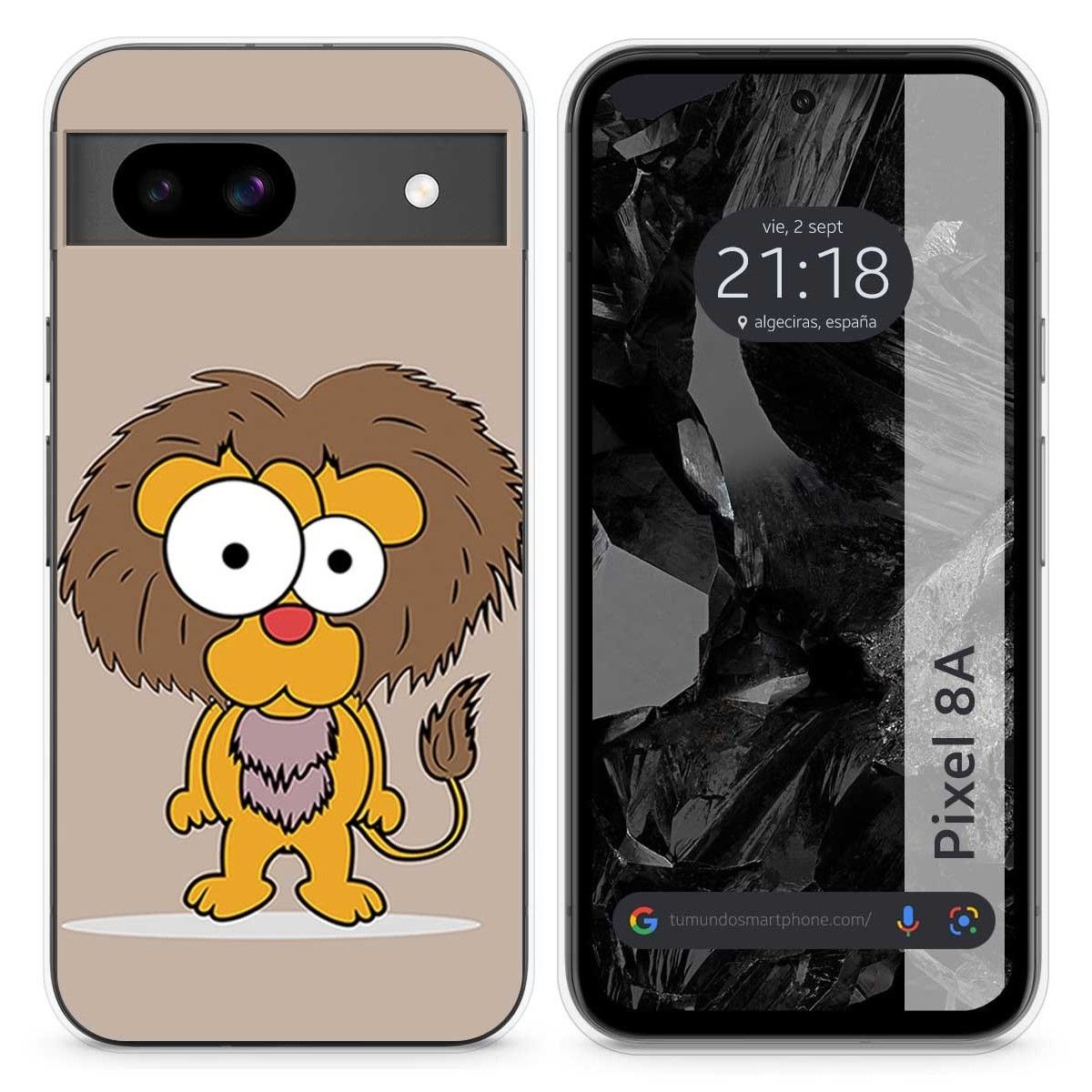 Funda Silicona para Google Pixel 8a 5G diseño Leon Dibujos