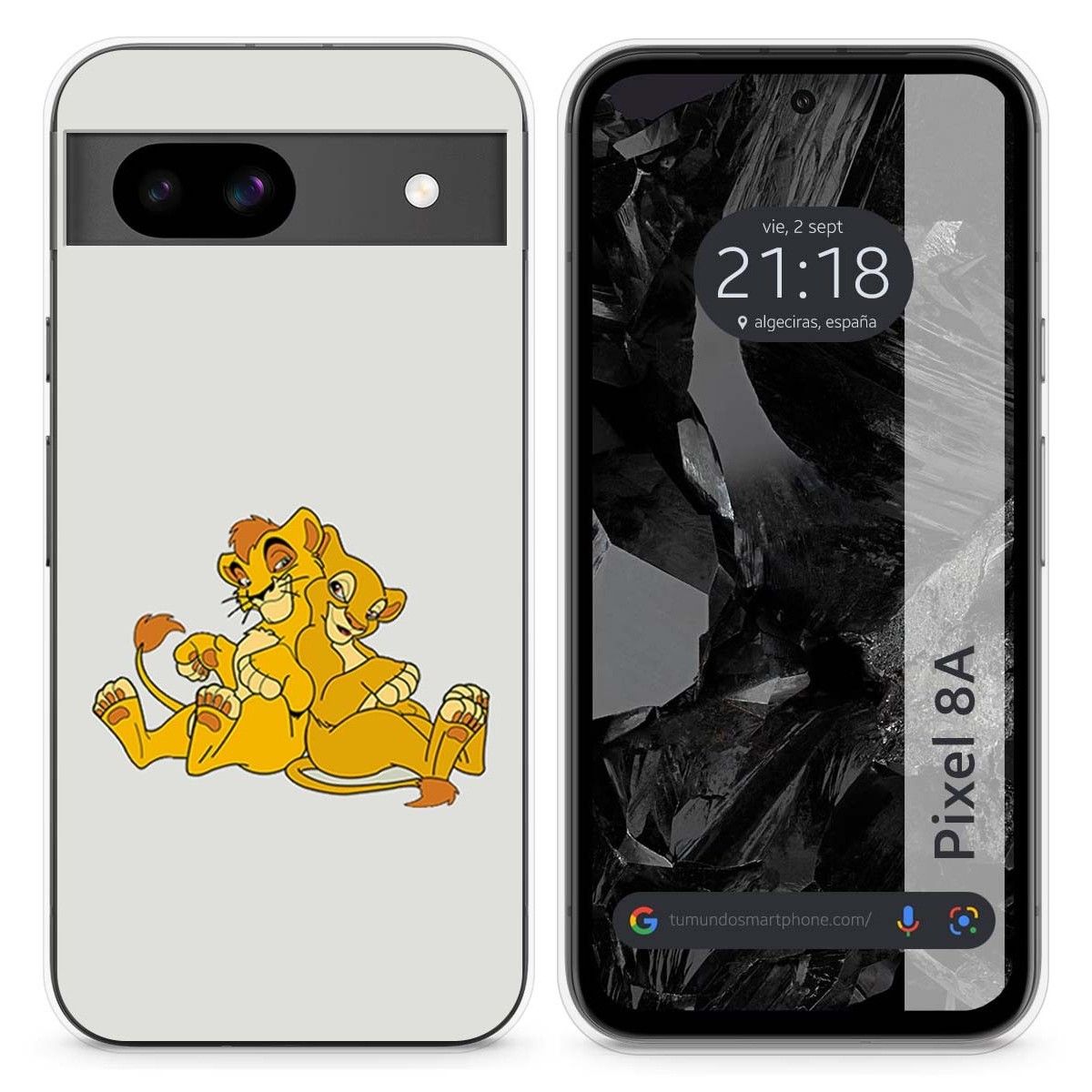 Funda Silicona para Google Pixel 8a 5G diseño Leones Dibujos