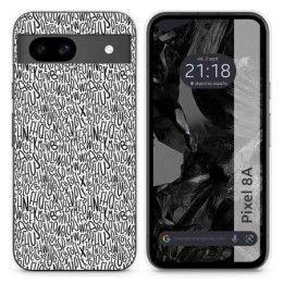 Funda Silicona para Google Pixel 8a 5G diseño Letras Dibujos