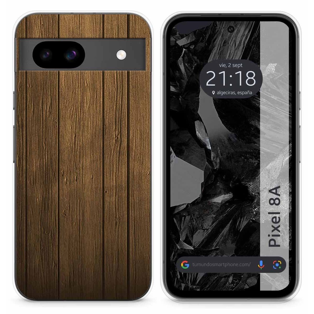 Funda Silicona para Google Pixel 8a 5G diseño Madera Dibujos