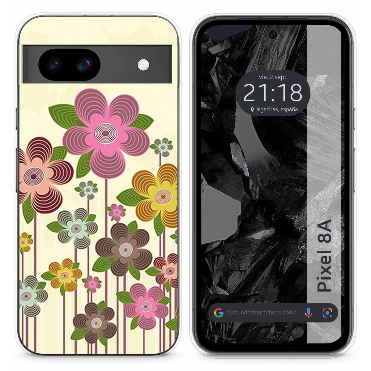 Funda Silicona para Google Pixel 8a 5G diseño Primavera En Flor Dibujos