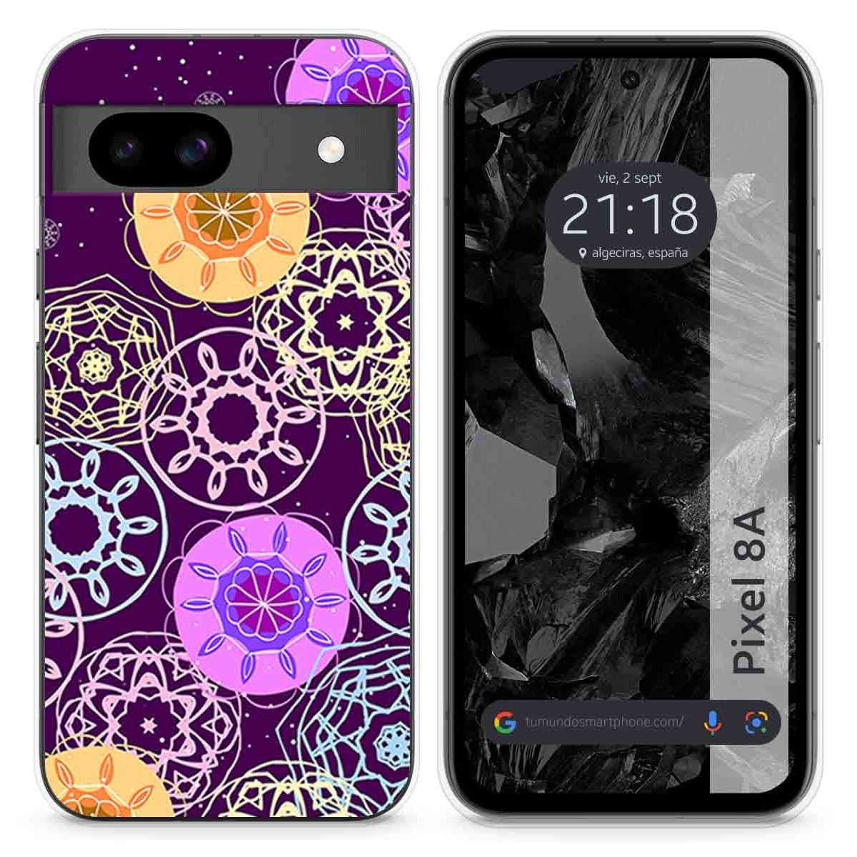 Funda Silicona para Google Pixel 8a 5G diseño Radial Dibujos