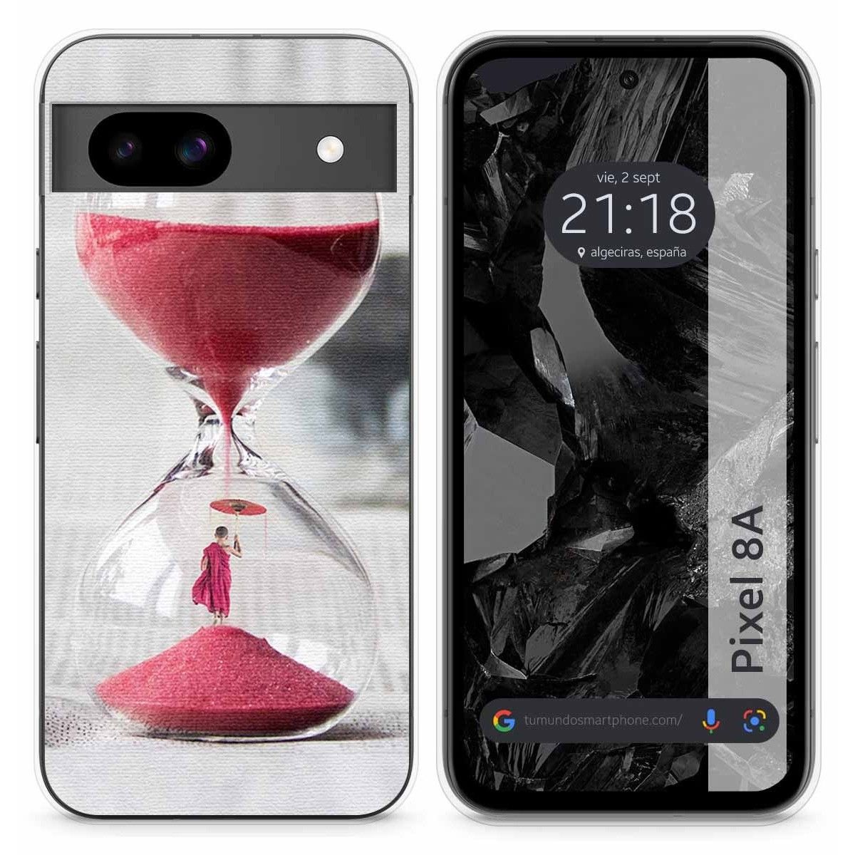 Funda Silicona para Google Pixel 8a 5G diseño Reloj Dibujos