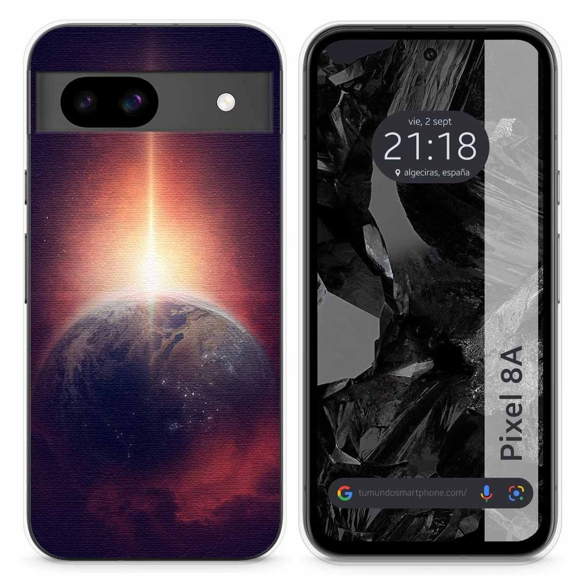 Funda Silicona para Google Pixel 8a 5G diseño Tierra Dibujos