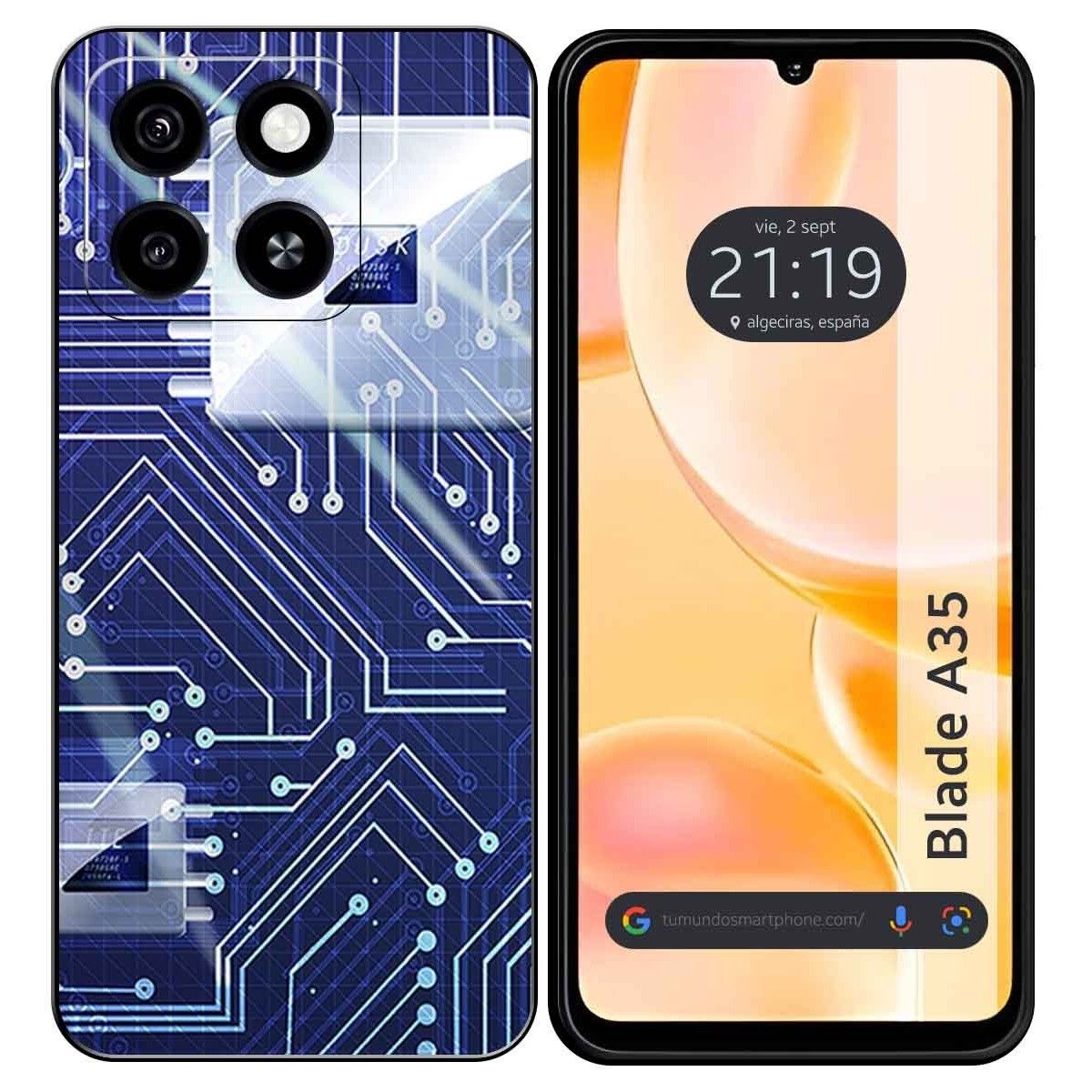Funda Silicona para Zte Blade A35 / A55 diseño Circuito Dibujos