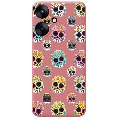 Funda Silicona Líquida Rosa para Xiaomi Redmi 13C 5G diseño Catrina Dibujos