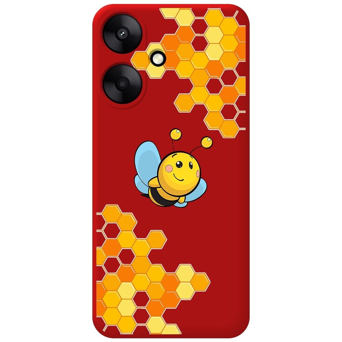 Funda Silicona Líquida Roja para Xiaomi Redmi 13C 5G diseño Abeja Dibujos