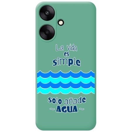 Funda Silicona Líquida Verde para Xiaomi Redmi 13C 5G diseño Agua Dibujos