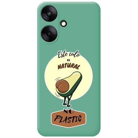 Funda Silicona Líquida Verde para Xiaomi Redmi 13C 5G diseño Culo Natural Dibujos