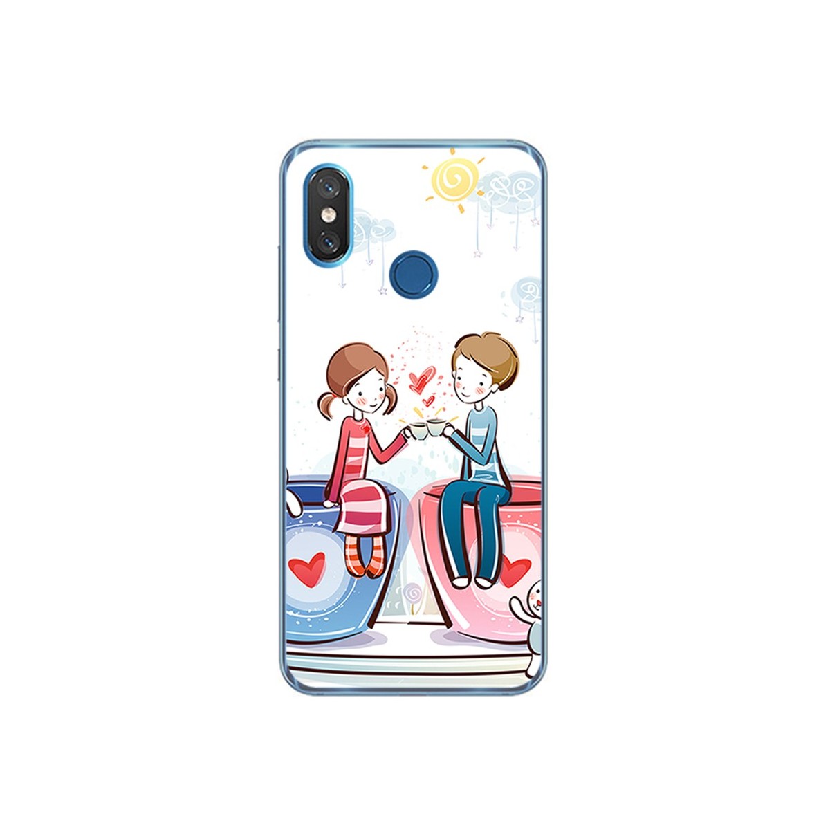 Funda Gel Tpu para Xiaomi Mi 8 Diseño Cafe Dibujos