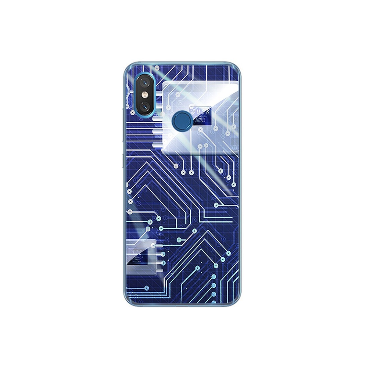 Funda Gel Tpu para Xiaomi Mi 8 Diseño Circuito Dibujos