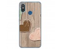 Funda Gel Tpu para Xiaomi Mi 8 Diseño Corazones Madera Dibujos