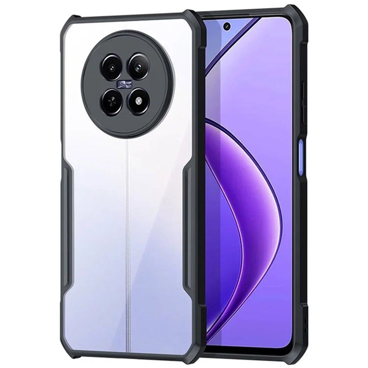 Funda Transparente Reforzada con Borde Negro para Realme 12 5G / 12x 5G