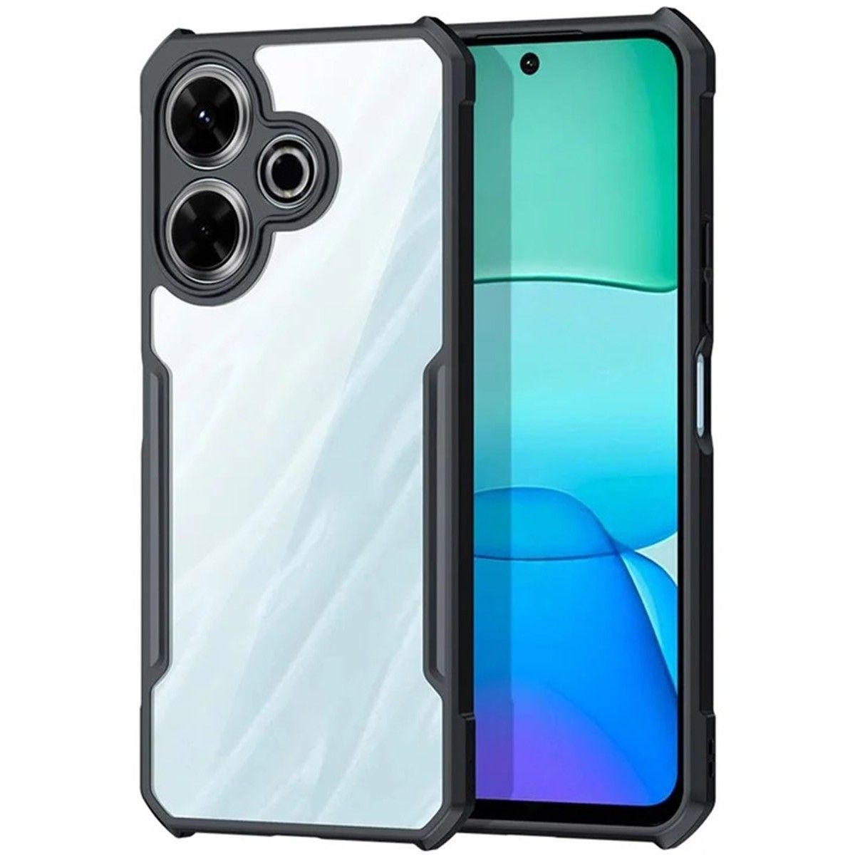 Funda Transparente Reforzada con Borde Negro para Xiaomi Redmi 13 4G