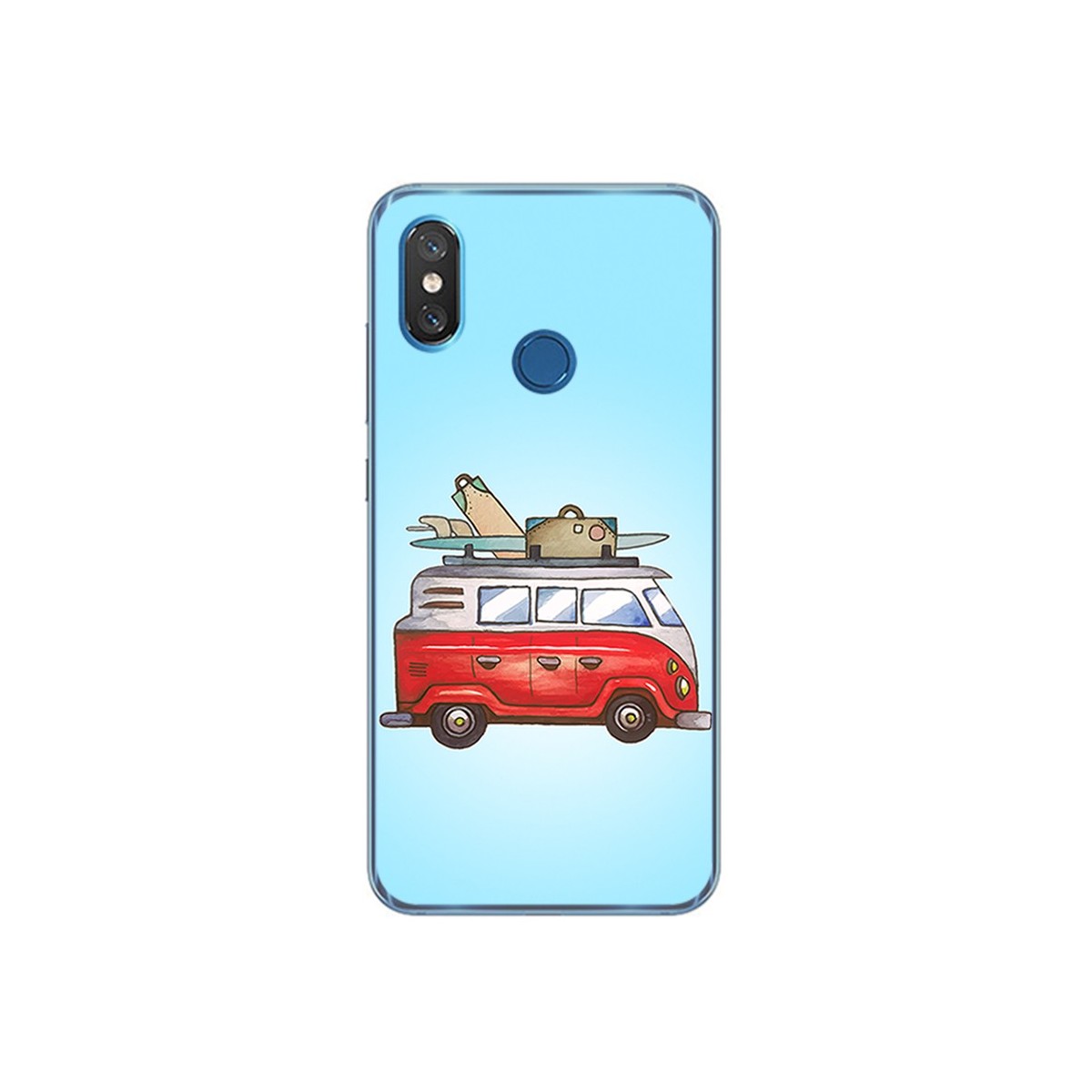 Funda Gel Tpu para Xiaomi Mi 8 Diseño Furgoneta Dibujos