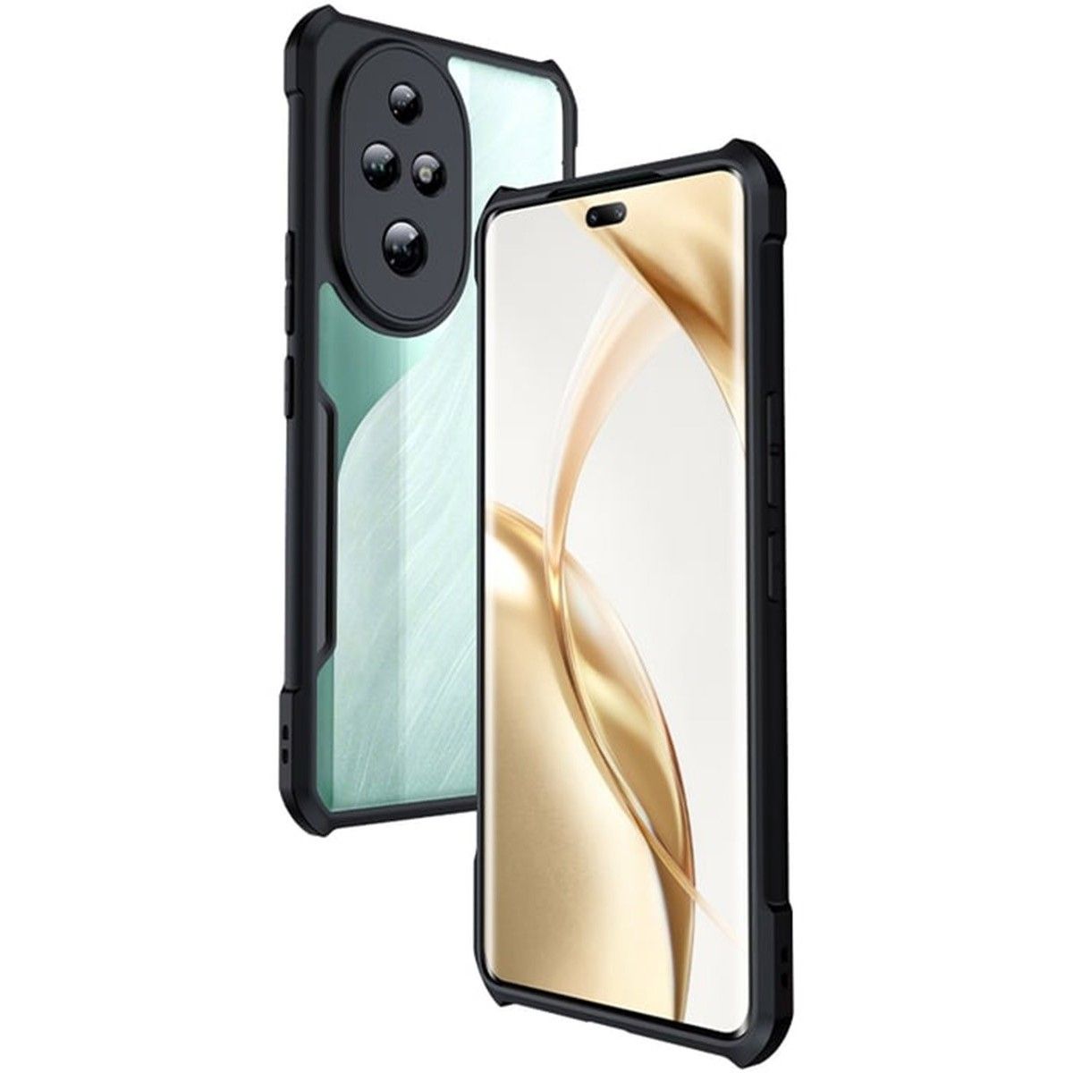 Funda Transparente Reforzada con Borde Negro para Huawei Honor 200 Pro 5G