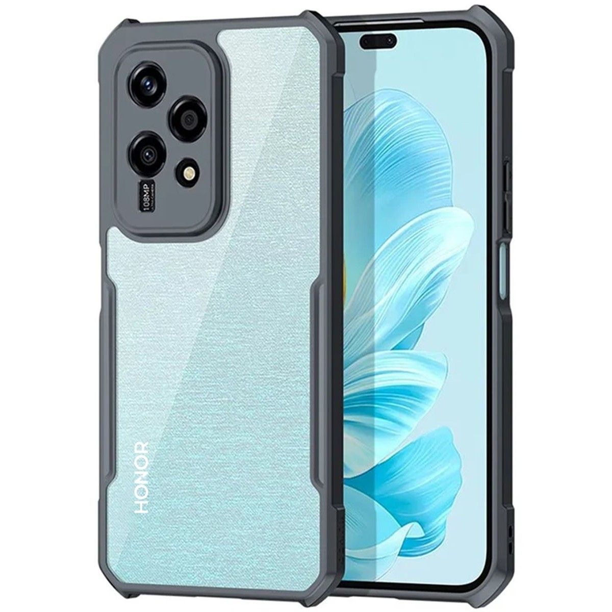 Funda Transparente Reforzada con Borde Negro para Huawei Honor 200 Lite 5G