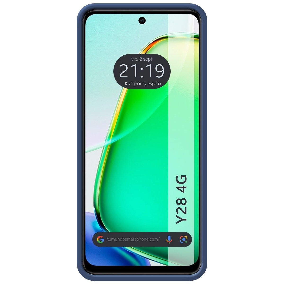 Funda Silicona Líquida Ultra Suave para Vivo Y28 4G color Azul Oscuro