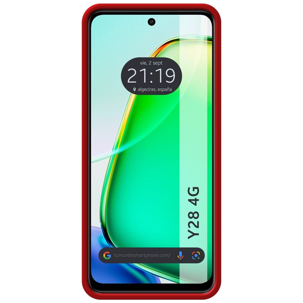 Funda Silicona Líquida Ultra Suave para Vivo Y28 4G color Roja