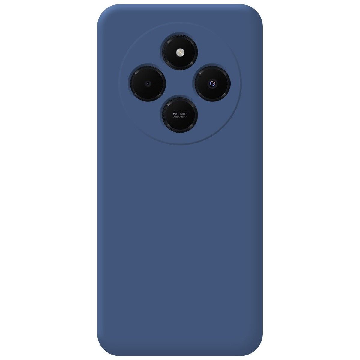 Funda Silicona Líquida Ultra Suave para Xiaomi Redmi 14C color Azul Oscuro