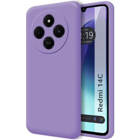 Funda Silicona Líquida Ultra Suave para Xiaomi Redmi 14C color Morada