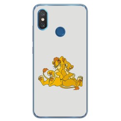 Funda Gel Tpu para Xiaomi Mi 8 Diseño Leones Dibujos