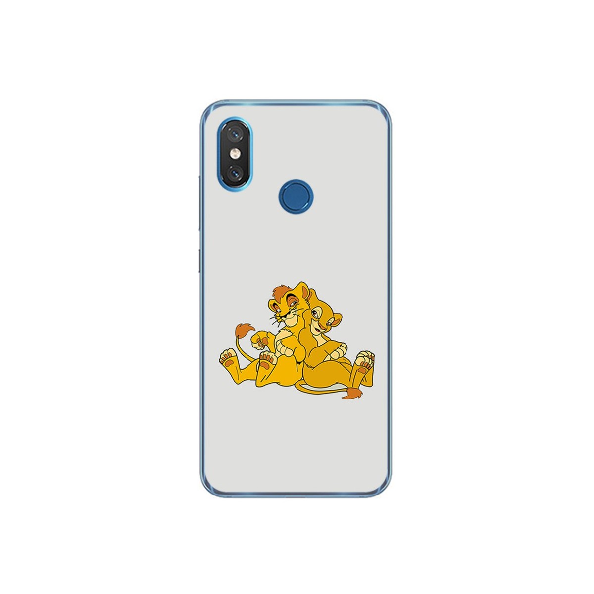 Funda Gel Tpu para Xiaomi Mi 8 Diseño Leones Dibujos