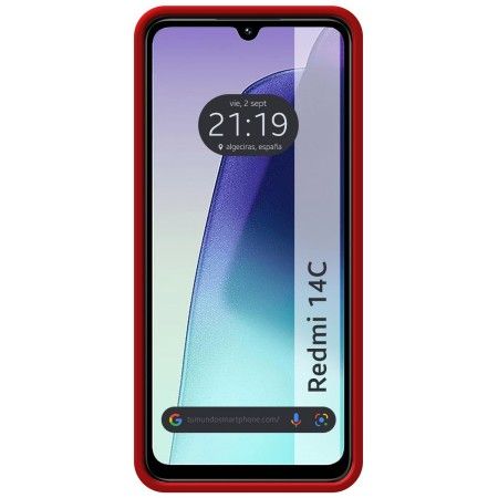 Funda Silicona Líquida Ultra Suave para Xiaomi Redmi 14C color Roja