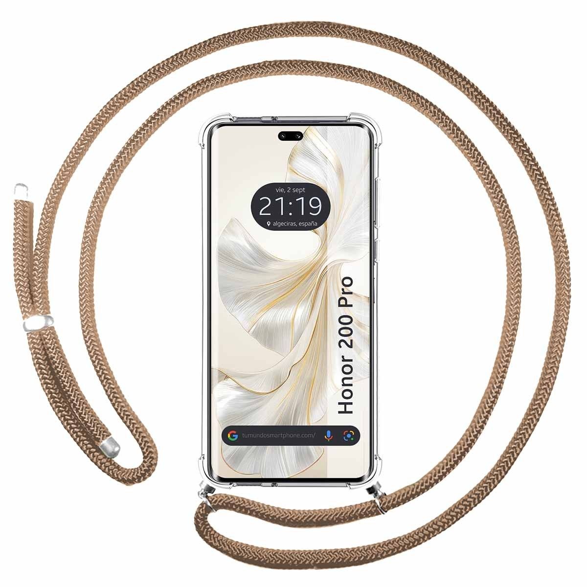 Funda Colgante Transparente para Huawei Honor 200 Pro 5G con Cordon Camel