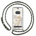 Funda Colgante Transparente para Huawei Honor 200 Pro 5G con Cordon Verde / Dorado
