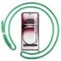 Funda Colgante Transparente para Oppo Reno 12 5G con Cordon Verde Agua