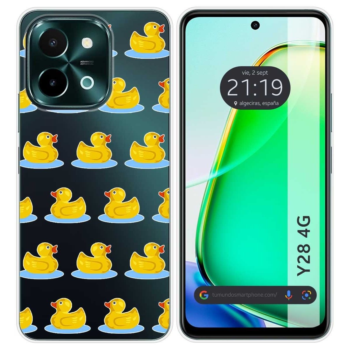 Funda Silicona Transparente para Vivo Y28 4G diseño Pato Dibujos
