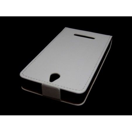 Funda Piel Premium Ultra-Slim Sony Xperia E Blanca