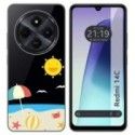 Funda Silicona Transparente para Xiaomi Redmi 14C diseño Playa Dibujos