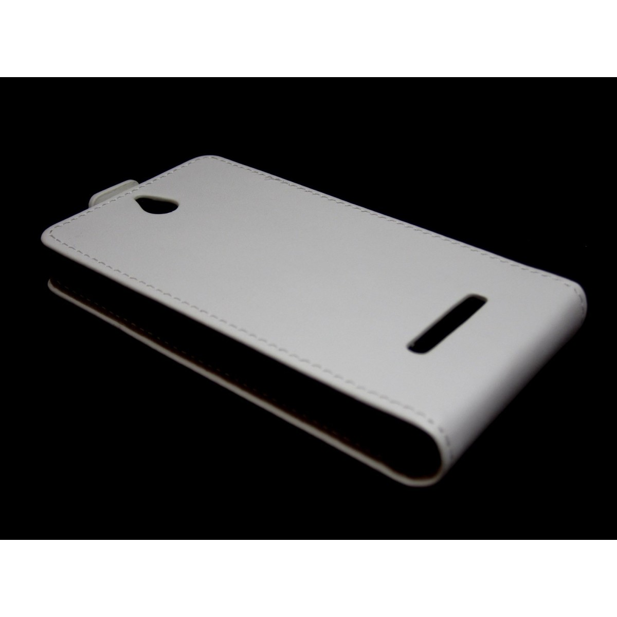 Funda Piel Premium Ultra-Slim Sony Xperia E Blanca