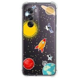 Funda Silicona Antigolpes para Oppo Reno 12 5G diseño Espacio Dibujos