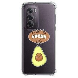 Funda Silicona Antigolpes para Oppo Reno 12 5G diseño Vegan Life Dibujos